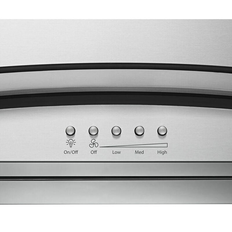 Whirlpool 36 in. Convertible Chimney Style Range Hood with 400 CFM, 3 Fan Speeds & 2 LED Lights - Stainless Steel, , hires