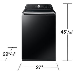 Samsung 27 in. 4.6 cu. ft. Smart Top Load Washer with ActiveWave Agitator & Active WaterJet - Brushed Black, Brushed Black, hires