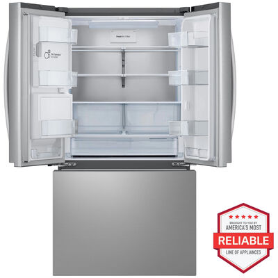 LG 36 in. 25.5 cu. ft. Smart Counter Depth French Door Refrigerator with Ice & Water Dispenser - PrintProof Stainless Steel | LRRXC2606S