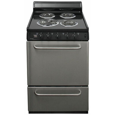 Premier 24 in. 3.0 cu. ft. Oven Freestanding Electric Range with 4 Coil Burners - Stainless Steel | ECK600BP