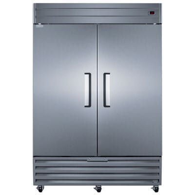 Summit Accucold 55 in. 38.5 cu. ft. Frost Free Upright Freezer with Adjustable Shelves - Stainless Steel | SCFF436