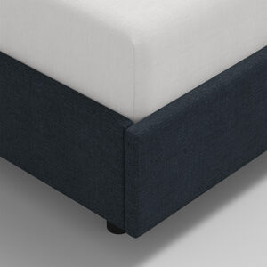 Skyline Furniture Linen Fabric Upholstered Queen Size Wingback Bed -Navy, Navy, hires