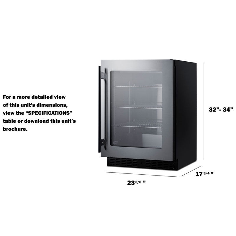 Summit 24 in. Built-In/Freestanding 3.2 cu. ft. Compact Beverage Center with Adjustable Shelves & Digital Control - Stainless Steel, , hires