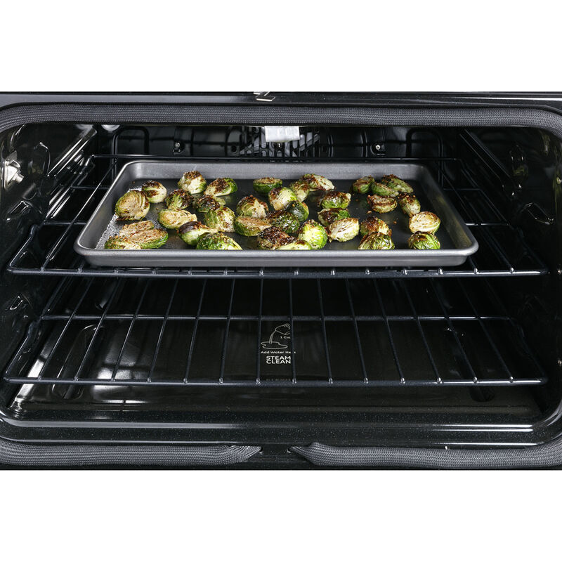 Cafe 30 in. 5.6 cu. ft. Smart Air Fry True European Convection Slide-In Gas Range with 6 Sealed Burners & Griddle - Matte White, Matte White, hires