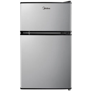 Midea 19 in. 3.1 cu. ft. Mini Fridge with Top Freezer - Stainless Steel, , hires
