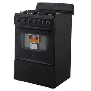 Avanti 24 in. 2.6 cu. ft. Oven Freestanding Gas Range with 4 Sealed Burners - Black, , hires