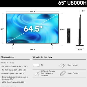Samsung - 65" Class U8000H LED 4K UHD Smart Tizen TV, , hires