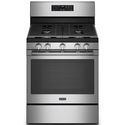 Maytag 30 in. 5 cu. ft. Air Fry Standard Convection Gas Range with 5 Sealed Burners - Stainless Steel | MGR7700LZ