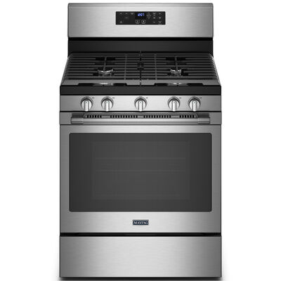 Maytag 30 in. 5.0 cu. ft. Air Fry Convection Oven Freestanding Gas Range with 5 Sealed Burners - Stainless Steel | MGR7700LZ