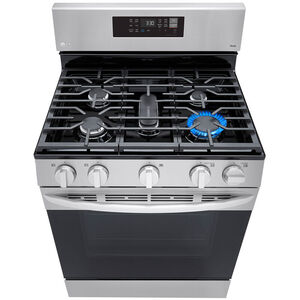LG 30 in. 5.8 cu. ft. Smart Air Fry Standard Convection Gas Range with 5 Sealed Burners - Stainless Steel, Stainless Steel, hires