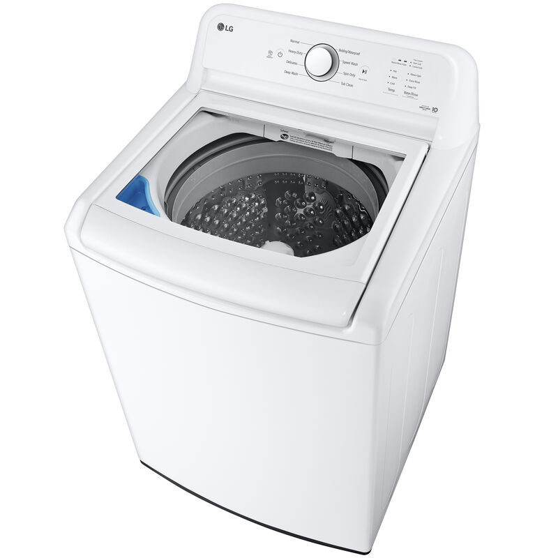 LG 27 in. 4.1 cu. ft. Top Load Washer with 4-Way Agitator, Slam Proof Glass Lid & True Balance Anti-Vibration System - White, White, hires