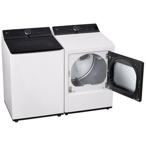 LG 27 in. 7.3 cu. ft. Smart Gas Dryer with EasyLoad Door, AI Sensor Dry, TurboSteam Technology, Sanitize & Steam Cycle - Alpine White, Alpine White, hires