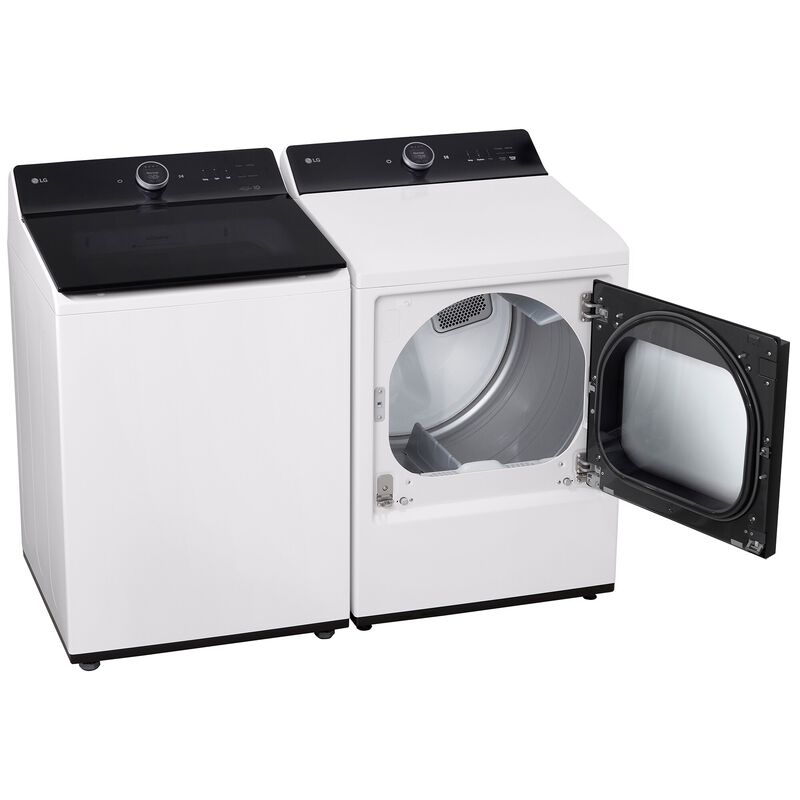 LG 27 in. 7.3 cu. ft. Smart Gas Dryer with EasyLoad Door, AI Sensor Dry, TurboSteam Technology, Sanitize & Steam Cycle - Alpine White, Alpine White, hires