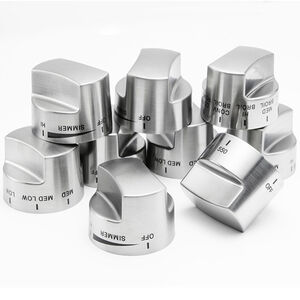 Viking Knob Set for 48 in. Ranges - Stainless Steel, , hires