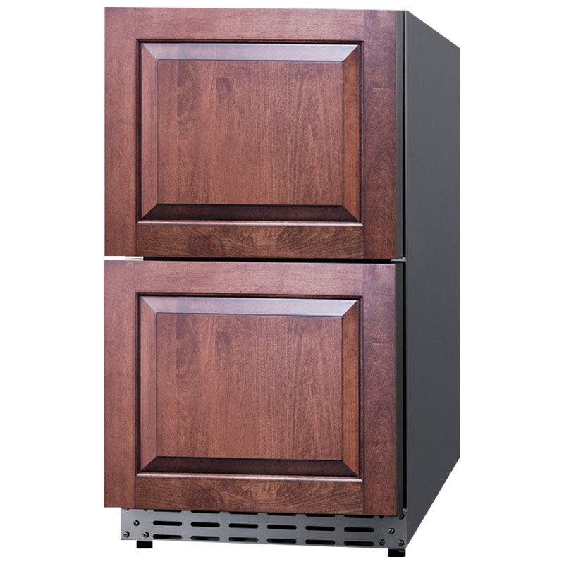 Summit 18 in. 3.4 cu. ft. Outdoor Double Refrigerator Drawers - Stainless Steel/Panel Ready, , hires