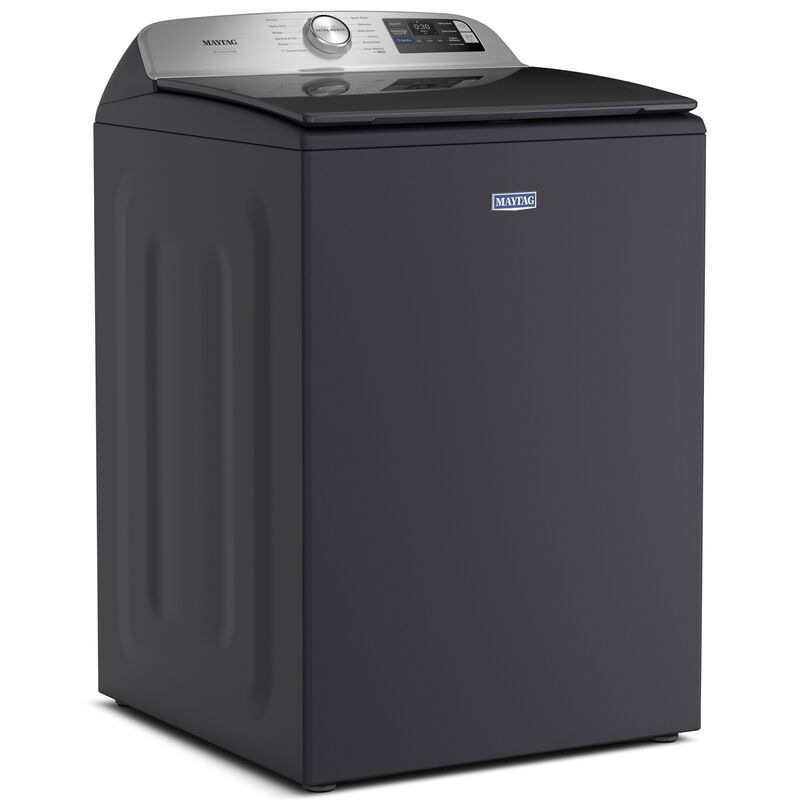 Maytag Pet Pro 27 in. 5.2 cu. ft. Smart Top Load Washer with Agitator & Sanitize with Oxi - Midnight Steel, Midnight Steel, hires