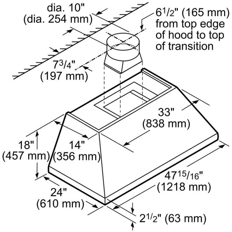 Thermador Professional Series 48 in. Ducted Chimney Style Range Hood with 4 Fan Speeds & 4 LED Lights - Stainless Steel, , hires