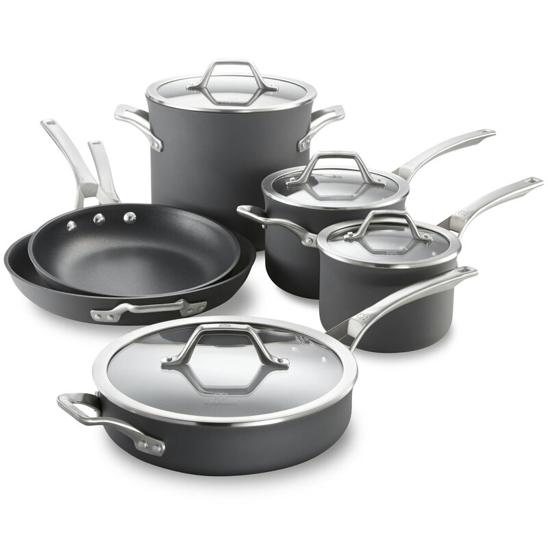 Calphalon Signature Hard Anodized Nonstick 10 Piece Cookware Set, , hires