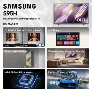 Samsung - 55" Class S95H Series OLED 4K UHD Smart Tizen TV, , hires