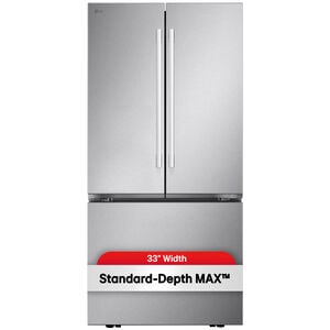 LG 33 in. 25.1 cu. ft. Smart French Door Refrigerator with Ice Maker - PrintProof Stainless Steel, , hires