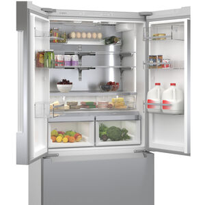 Bosch 800 Series 36 in. 20.8 cu. ft. Smart Counter Depth French Door Refrigerator with Internal Water Dispenser and Recessed handles Anti-Finger Print Stainless Steel, , hires