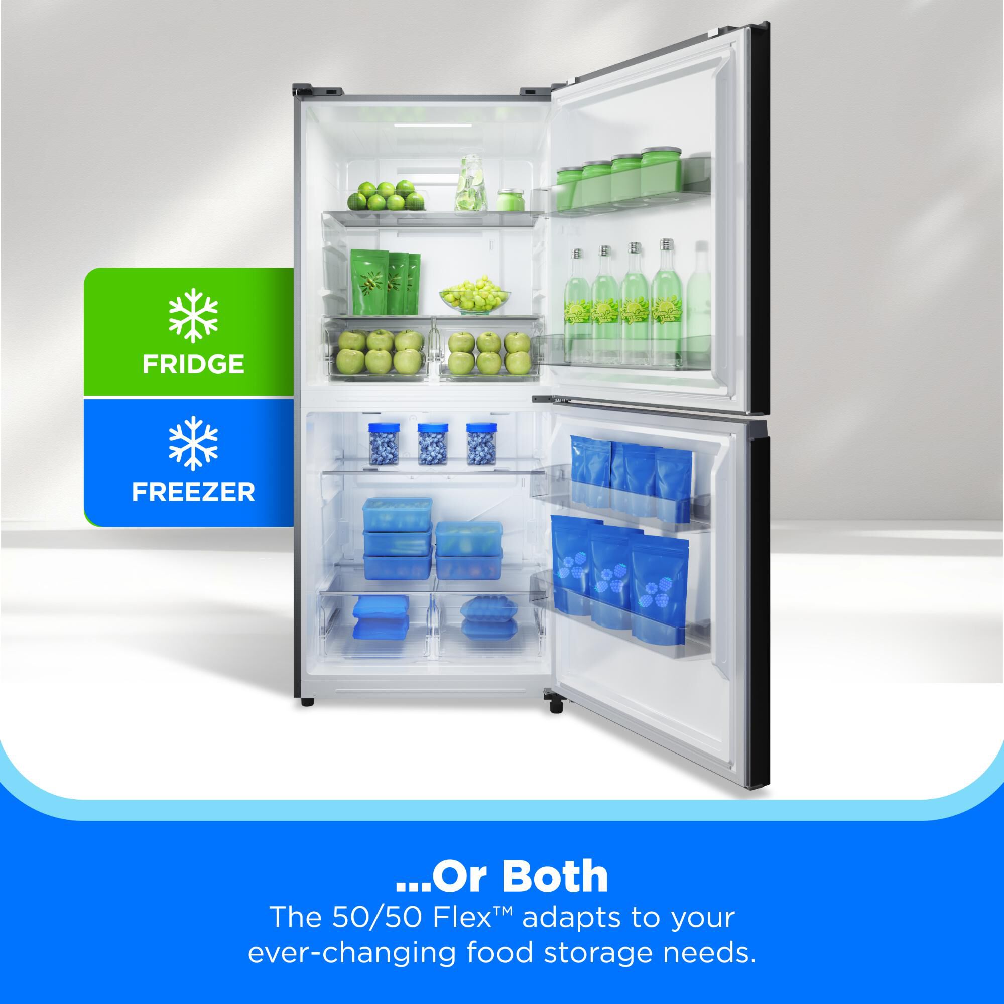 Midea 20 cu. ft. 50/50 Flex 3-Way Convertible Freezer - Stainless