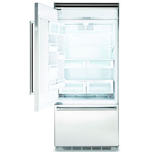 Viking 5 Series 36 in. 20.4 cu. ft. Built-In Counter Depth Bottom Freezer Refrigerator with Ice Maker - Stainless Steel, , hires
