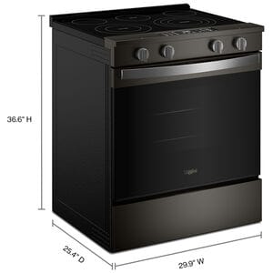 Whirlpool 30 in. 5.3 cu. ft. Smart Air-Fry Standard Convection Electric Range with Radiant Burners - Black Stainless Steel, , hires