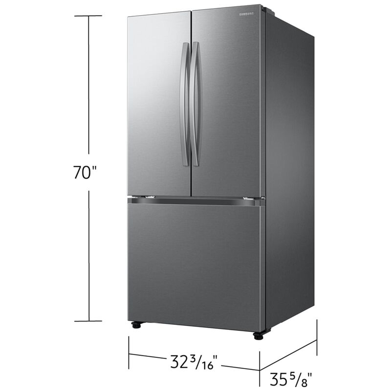 Samsung Bespoke 33 in. 24.5 cu. ft. Smart French Door Refrigerator with Ice Maker - Fingerprint Resistant Stainless Steel, , hires
