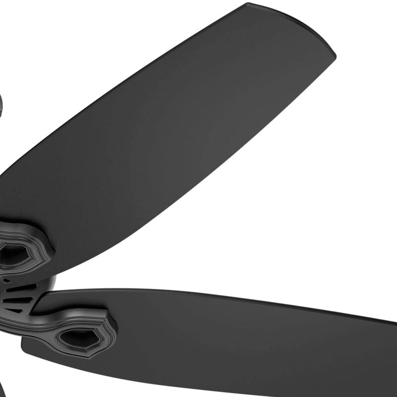 Hunter 52 inch Builder Damp Rated Ceiling Fan and Pull Chain - Matte Black, , hires