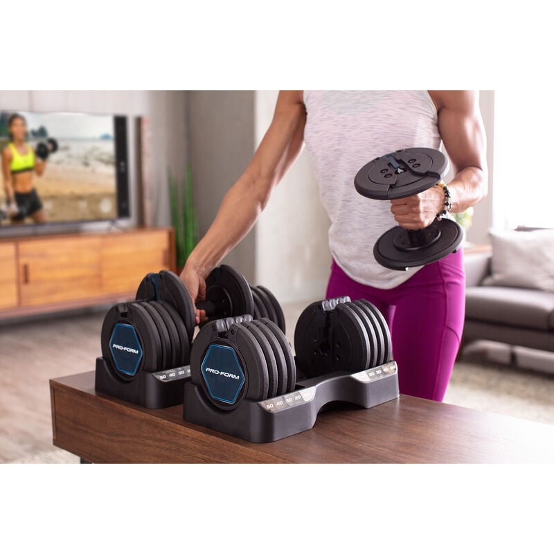 Pro-Form Rapid Strike 50lb. Adjustable Dumbbell Set, , hires