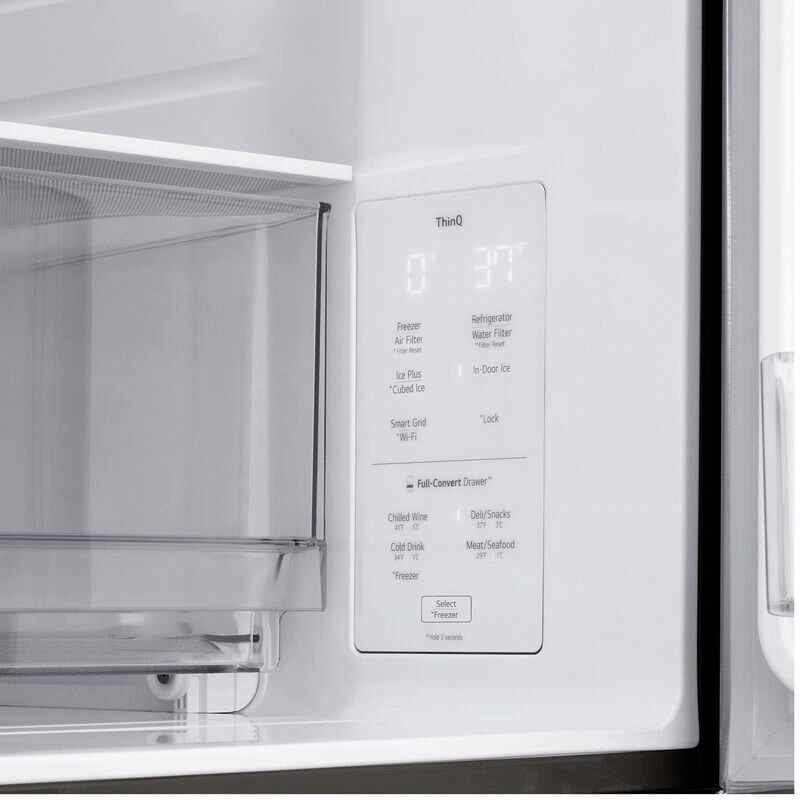 LG 36 in. 28.6 cu. ft. Smart 4-Door French Door Refrigerator with Ice & Water Dispenser - PrintProof Black Stainless Steel, PrintProof Black Stainless Steel, hires