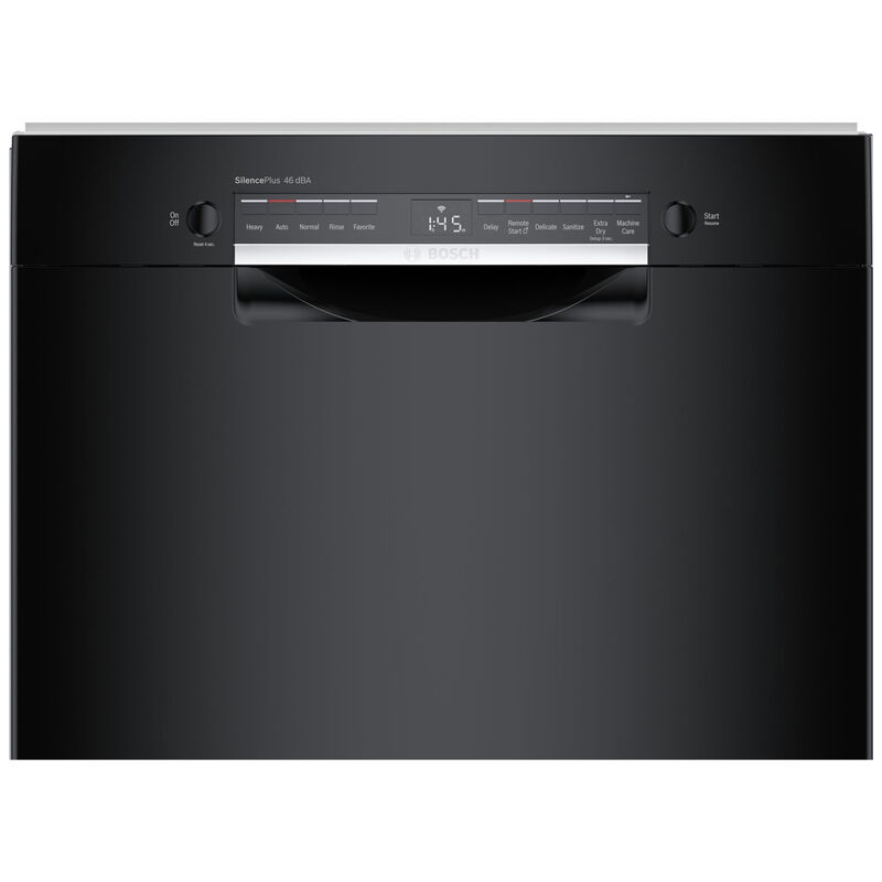 Bosch 300 Series 24 in. Smart Built-In Dishwasher with Front Control, 46 dBA Sound Level, 13 Place Settings, 5 Wash Cycles & Sanitize Cycle - Black, , hires