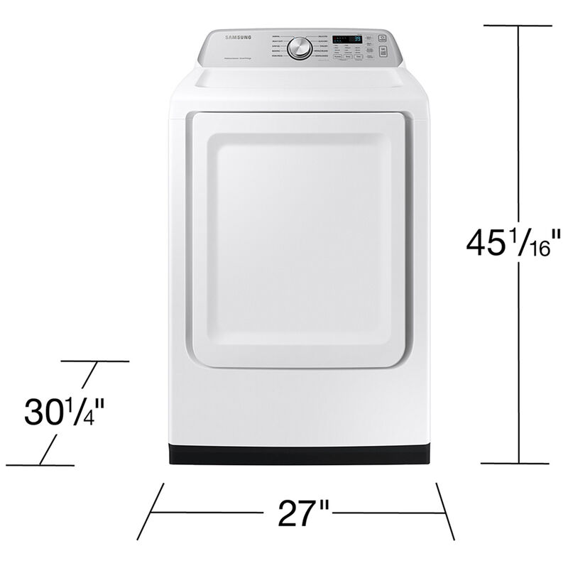 Samsung 27 in. 7.4 cu. ft. Smart Gas Dryer with Sanitize Cycle & Sensor Dry - White, White, hires
