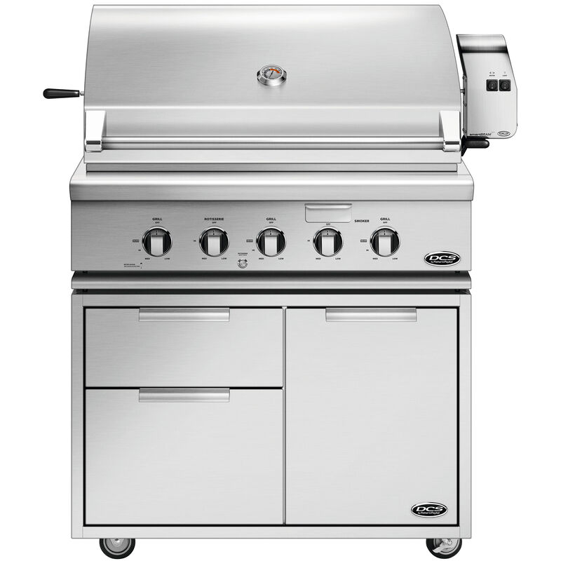 DCS Series 7 36 in. 3-Burner Built-In Natural Gas Grill with Rotisserie & Smoke Box - Stainless Steel, , hires