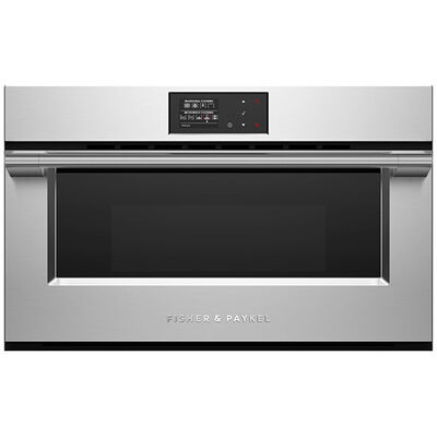 Fisher & Paykel Series 9 30 in. 1.3 cu. ft. Speed Electric Microwave/Wall Oven Combo with True European Convection - Stainless Steel | OM30NPX1