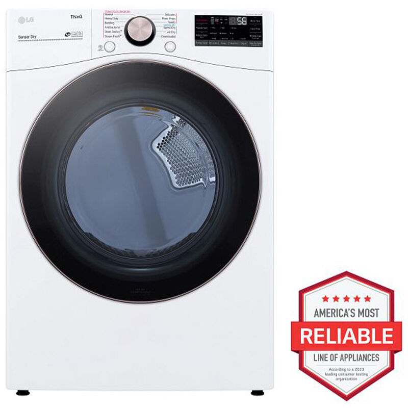 LG 27 in. 7.4 cu. ft. Smart Stackable Round-Door Gas Dryer with