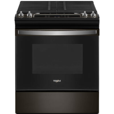 Whirlpool 30 in. 5.0 cu. ft. Oven Slide-In Gas Range with 4 Sealed Burners - Black Stainless | WEG515S0LV