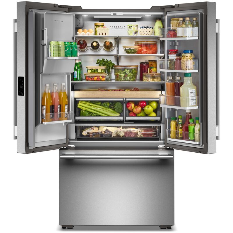 KitchenAid 36 in. 23.1 cu. ft. Smart Counter Depth French Door Refrigerator with Ice & Water Dispenser - Fingerprint Resistant Stainless Steel, , hires
