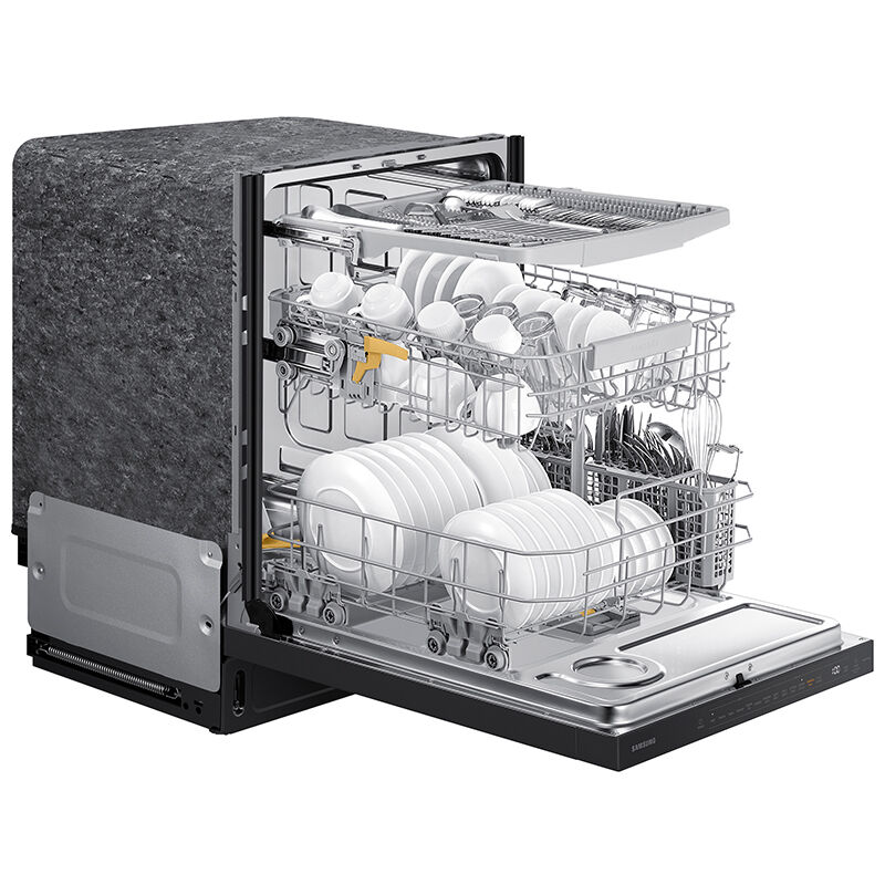 Samsung 24 in. Top Control Smart Dishwasher with 42 dBa Sound Level, 3rd-Rack, Ventilation Drying System & Pocket - Black Stainless, Black Stainless, hires