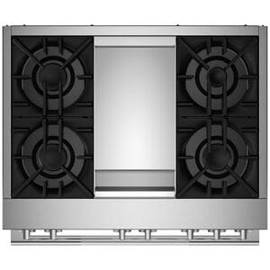 JennAir Rise Series 36 in. 5.1 cu. ft. Smart True European Convection Dual Fuel Range with 4 Sealed Burners & Griddle - Stainless Steel, , hires