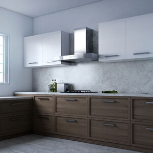 XO 24 in. Convertible Chimney Style Range Hood with 600 CFM, 3 Fan Speeds & 2 LED Lights - Stainless Steel, , hires