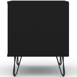 Manhattan Comfort Rockefeller Mid-Century Modern 1-Drawer Nightstand Black, Black, hires