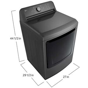 LG 27 in. 7.3 cu. ft. Electric Dryer with FlowSense Duct Clogging Indicator, LoDecibel Quiet Operation & Sensor Dry - Monochrome Gray, Monochrome Gray, hires