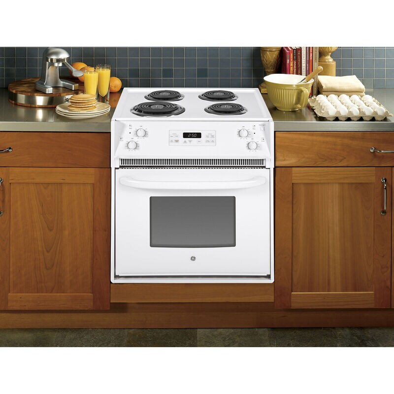 GE 27 in. 3 cu. ft. Drop-In Electric Range with Coil Burners - White, White, hires