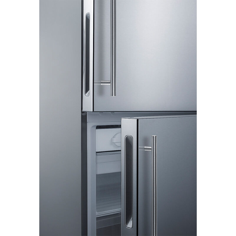 Summit 28 in. 14.6 cu. ft. Counter Depth Bottom Freezer Refrigerator with Professional Handles - Stainless Steel, , hires