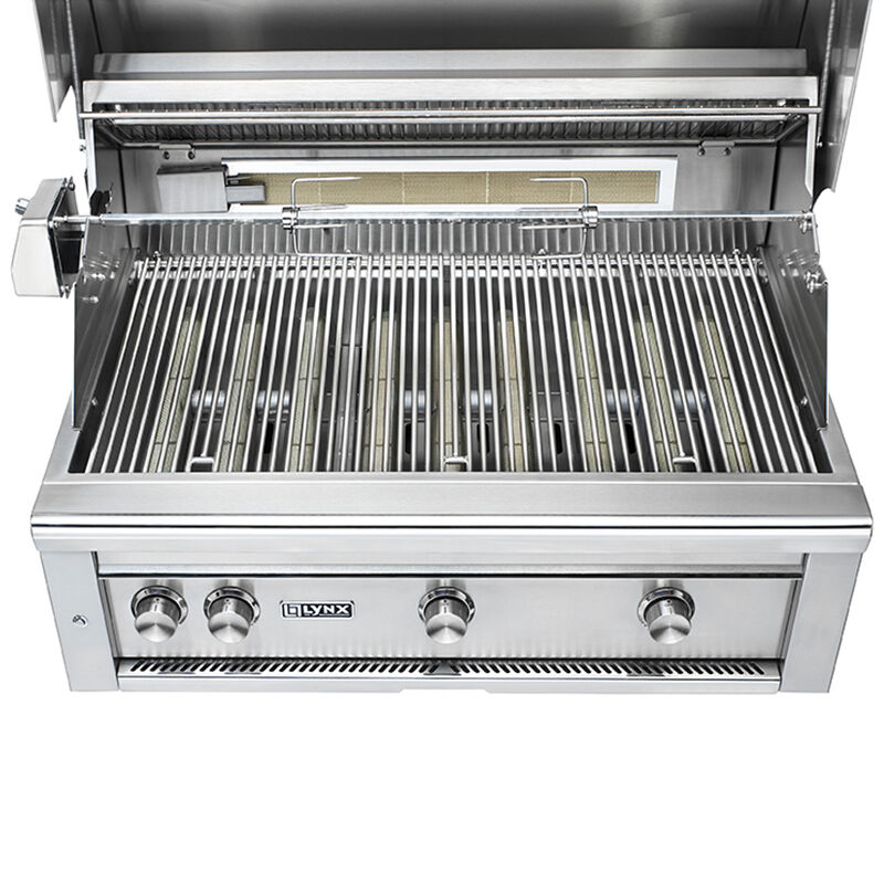 Lynx Professional 36 in. 4-Burner Built-In Natural Gas Grill with Rotisserie & Smoker Box - Stainless Steel, , hires