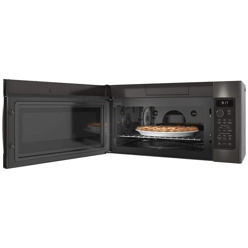GE Profile 30 in. 1.7 cu. ft. 950W Over-the-Range Microwave with 300 CFM, Convection & Sensor Cooking - Black Stainless, Black Stainless, hires