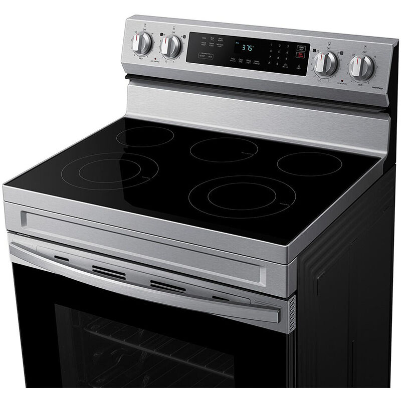 Samsung 30 in. 6.3 cu. ft. Smart Oven Freestanding Electric Range with 5 Smoothtop Burners - Stainless Steel, Stainless Steel, hires