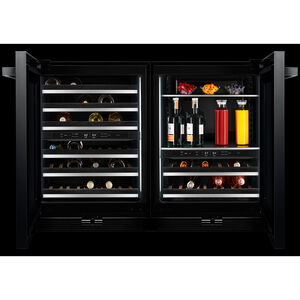 JennAir Noir 24 in. Undercounter Wine Cooler with Wood Racks, Dual Temperature Zones & 45 Bottle Capacity - Black, , hires